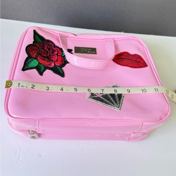 Pink Travel Organizer Case Embellished with Handles Women's Bag - Picture 2 of 15